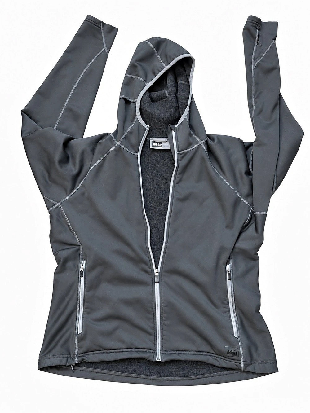 REI Polartec Wind Pro Women's Black XL Hooded Jacket Like New
